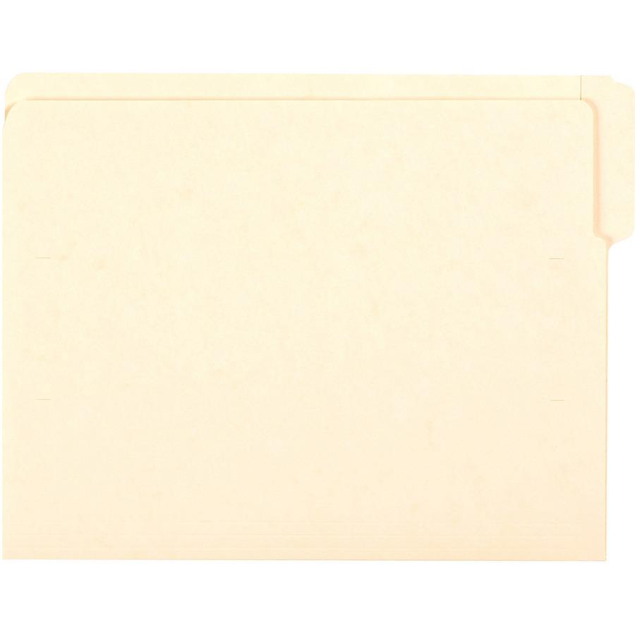 Smead Shelf-Master 1/3 Tab Cut Letter Recycled End Tab File Folder - 8 1/2" x 11" - 3/4" Expansion - End Tab Location - Assorted Position Tab Position - Manila - 10% Recycled - 100 / Box. Picture 3