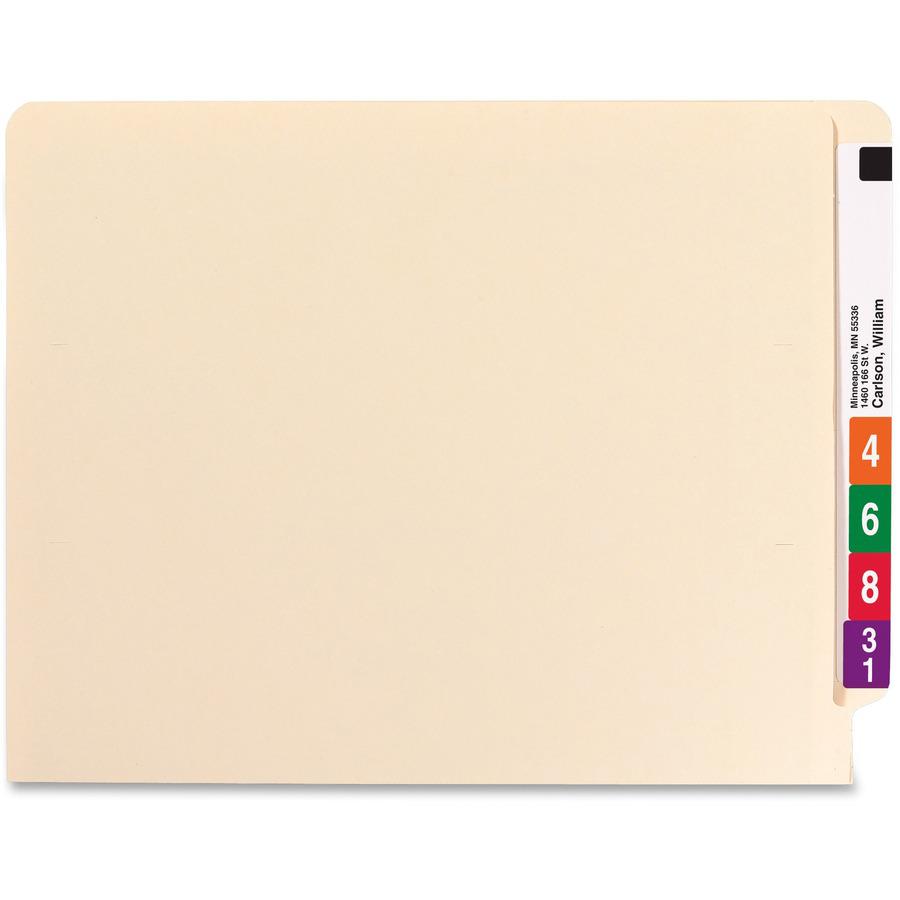 Smead Straight Tab Cut Letter Recycled End Tab File Folder - 1 1/2" Folder Capacity - 8 1/2" x 11" - 1 1/2" Expansion - Manila - 10% Recycled - 50 / Box. Picture 6