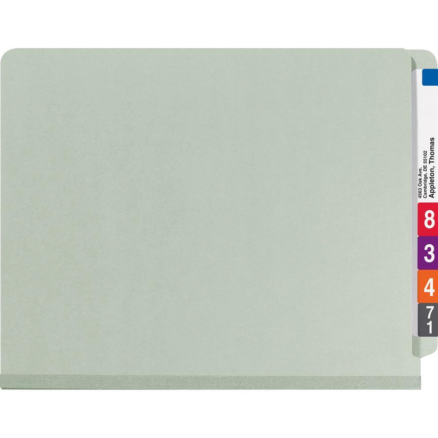 Smead 1/3 Tab Cut Letter Recycled Classification Folder - 8 1/2" x 11" - 3" Expansion - 2 x 2S Fastener(s) - 2" Fastener Capacity for Folder, 1" Fastener Capacity for Divider - End Tab Location - 3 Di. Picture 4