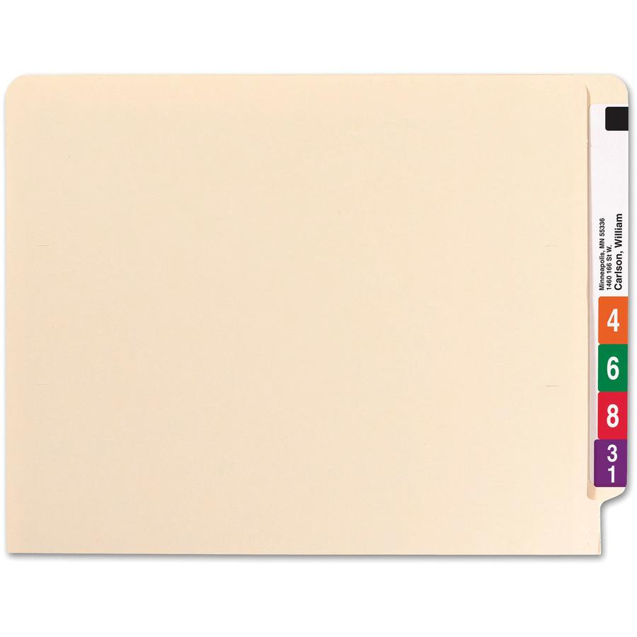 Smead Letter Recycled Classification Folder - 8 1/2" x 11" - 2" Expansion - 2 x 2B Fastener(s) - 2" Fastener Capacity for Folder - End Tab Location - 2 Divider(s) - Pressboard - Manila - 10% Recycled . Picture 4