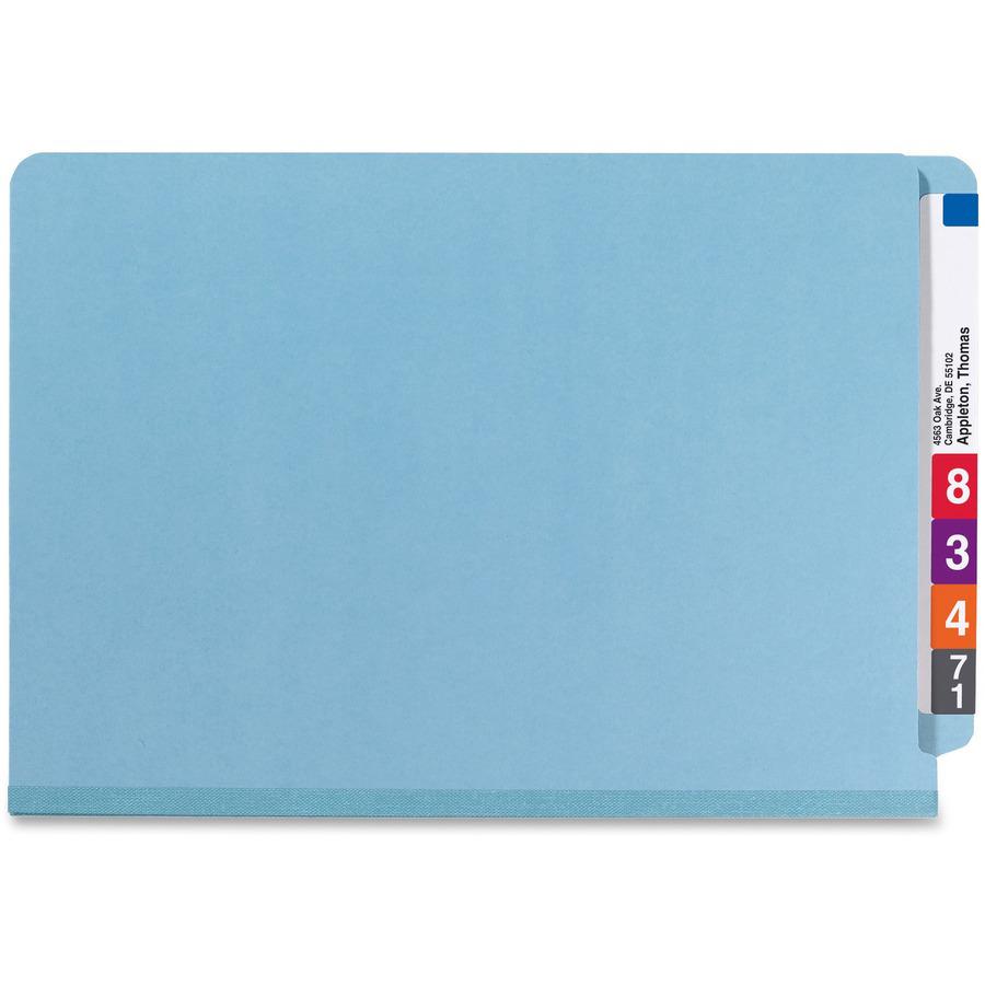 Smead Legal Recycled Classification Folder - 8 1/2" x 14" - 2" Expansion - 2 x 2S Fastener(s) - 2" Fastener Capacity for Folder - End Tab Location - 2 Divider(s) - Pressboard - Blue - 50% Recycled - 1. Picture 4