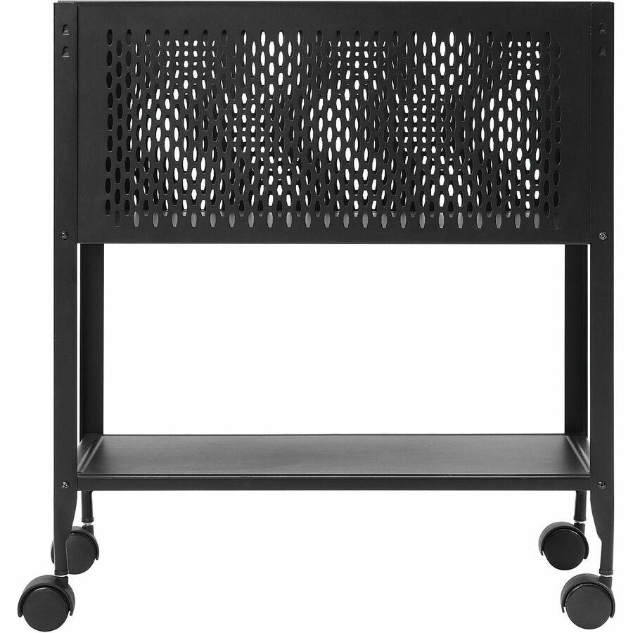 Lorell Mesh Rolling File - 4 Casters - Steel - x 13.3" Width x 24.2" Depth x 27.7" Height - Black - 1 Each. Picture 6