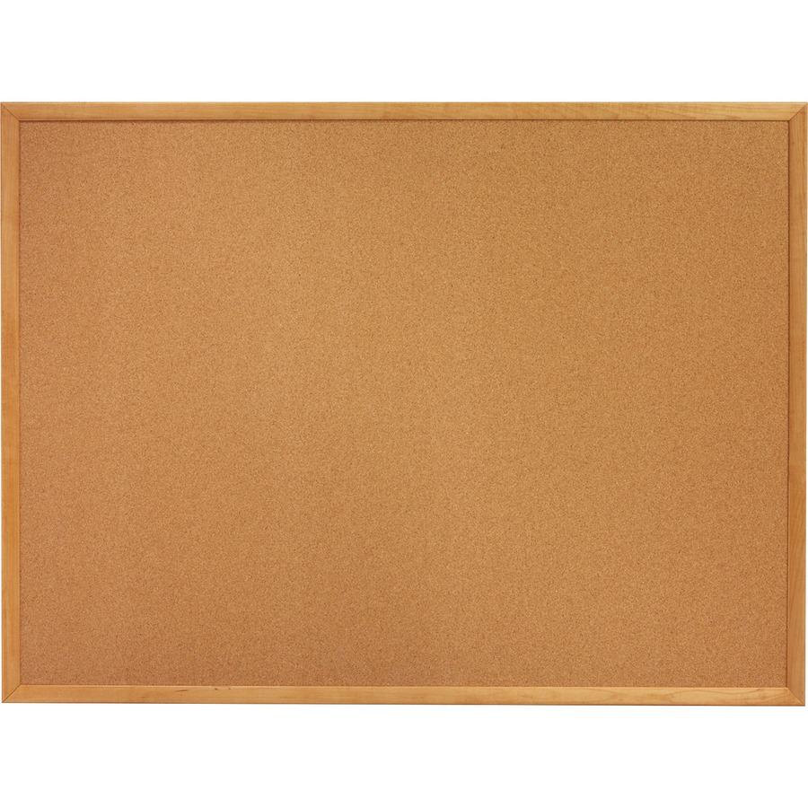 Quartet Classic Series Cork Bulletin Board - 24" Height x 18" Width - Brown Natural Cork Surface - Self-healing, Flexible, Durable - Oak Frame - 1 / Each. Picture 8