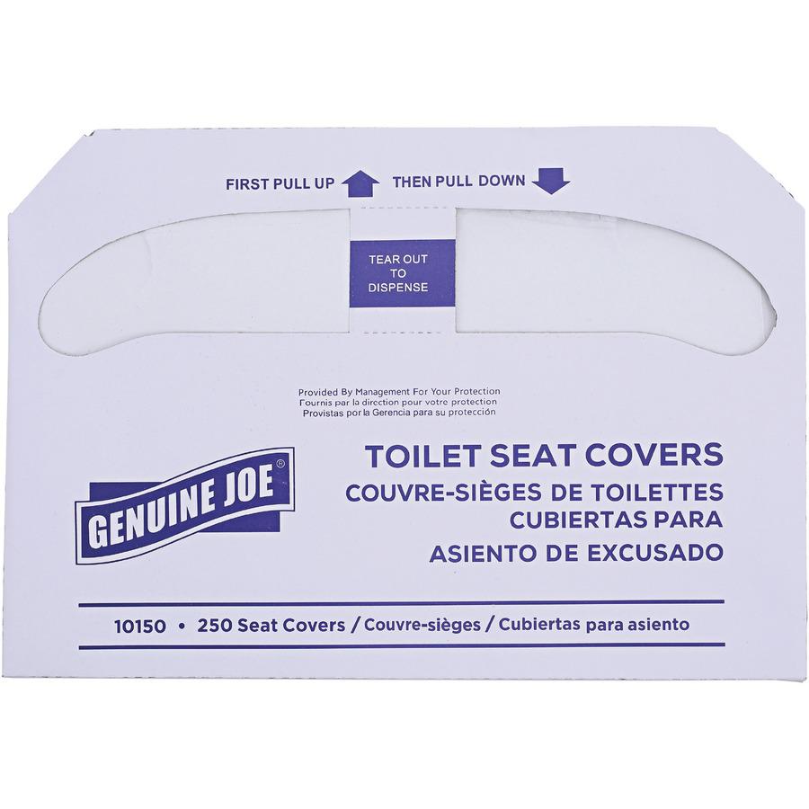 Genuine Joe Half-fold Toilet Seat Covers - Half-fold - For Public Toilet - 2500 / Carton - White. Picture 4