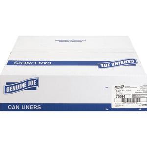 Genuine Joe Economy High-Density Can Liners - Extra Large Size - 60 gal - 38" Width x 58" Length x 0.47 mil (12 Micron) Thickness - High Density - Translucent - Resin - 200/Carton - Office Waste. Picture 2
