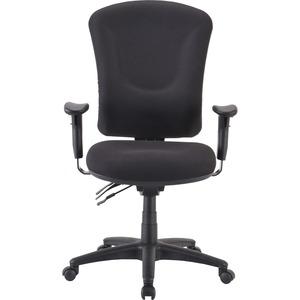 Lorell Accord Fabric Swivel Task Chair - Black Polyester Seat - Black Frame - 1 Each. Picture 7