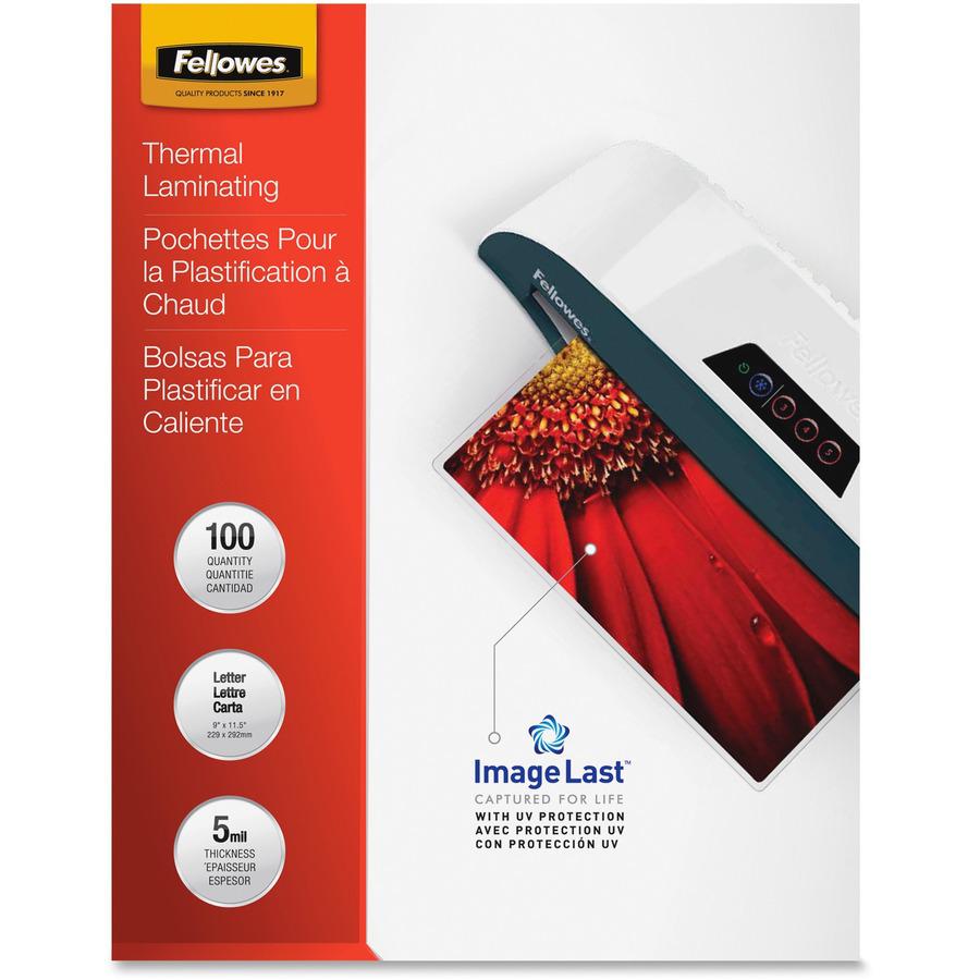 Fellowes Letter-Size Laminating Pouches - Sheet Size Supported: Letter 9" Width x 11.50" Length - Laminating Pouch/Sheet Size: 9" Width5 mil Thickness - Type G - Glossy - for Document, Letter - Durabl. Picture 5
