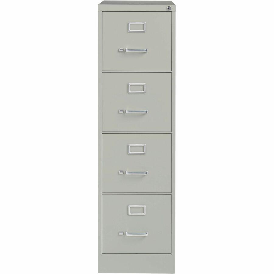 Lorell Fortress Series 25" Commercial-Grade Vertical File Cabinet - 15" x 25" x 52" - 4 x Drawer(s) for File - Letter - Vertical - Security Lock, Ball-bearing Suspension, Heavy Duty - Light Gray - Ste. Picture 3