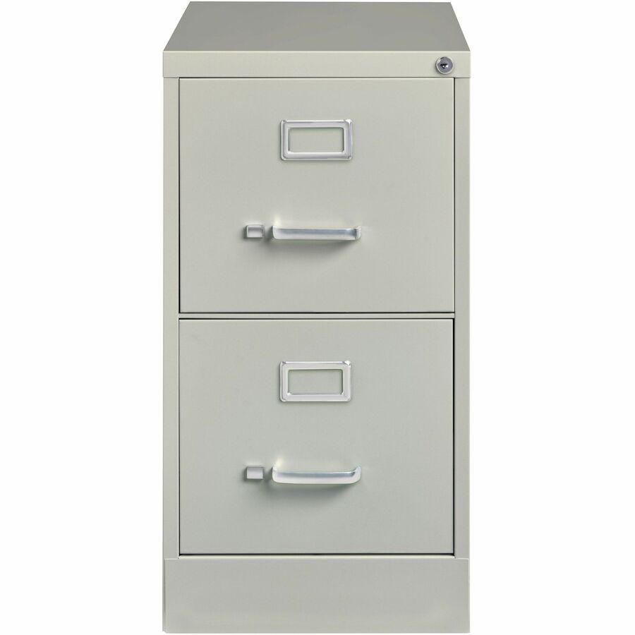 Lorell Fortress Series 25" Commercial-Grade Vertical File Cabinet - 15" x 25" x 28.4" - 2 x Drawer(s) for File - Letter - Vertical - Security Lock, Ball-bearing Suspension, Heavy Duty - Light Gray - S. Picture 4