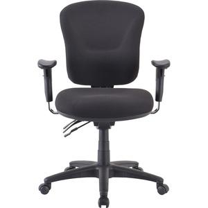 Lorell Accord Mid-Back Task Chair - Black Polyester Seat - Black Frame - 1 Each. Picture 4