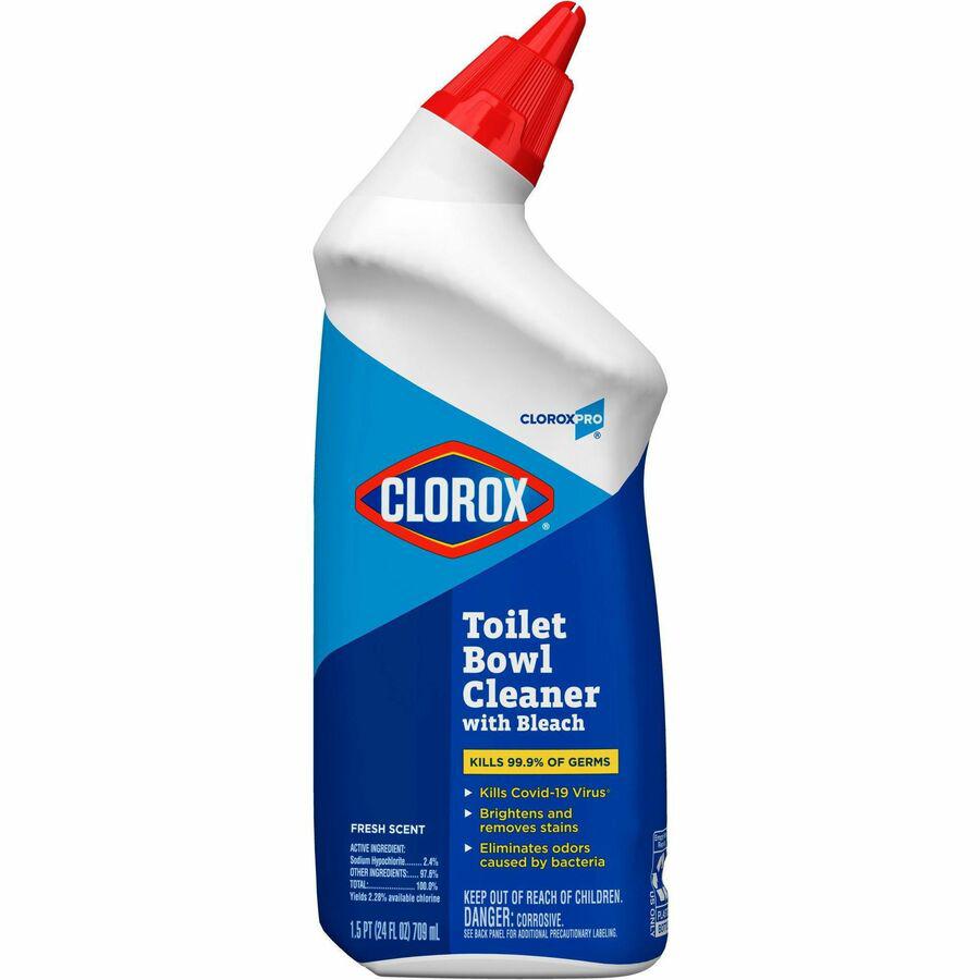 Clorox Commercial Solutions Manual Toilet Bowl Cleaner w/ Bleach - 24 fl oz (0.8 quart) - Fresh Scent - 12 / Carton - Disinfectant, Deodorize - Clear. Picture 6