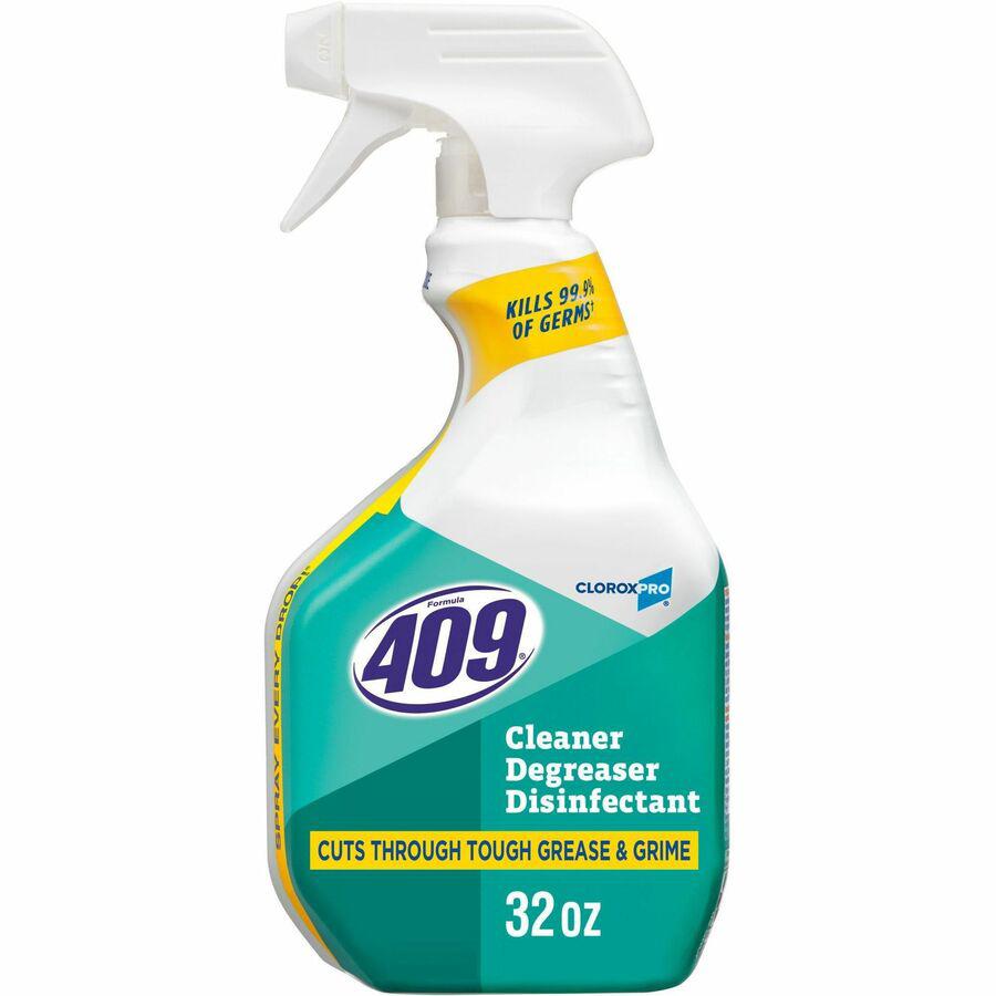 CloroxPro&trade; Formula 409 Cleaner Degreaser Disinfectant - For Nonporous Surface, Hard Surface, Floor, Wall - 32 fl oz (1 quart) - 12 / Carton - Phosphate-free, Disinfectant, Rinse-free - Clear. Picture 6