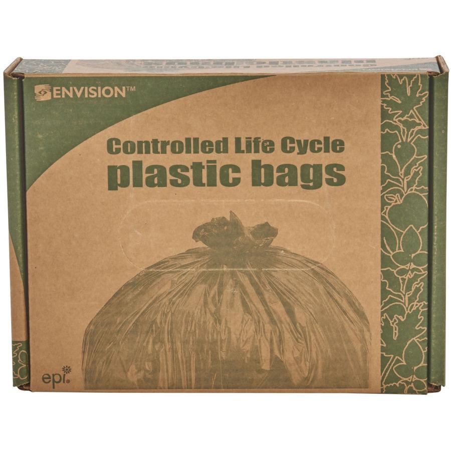 Stout Controlled Life-Cycle Plastic Trash Bags - 39 gal - 33" Width x 44" Length x 1.10 mil (28 Micron) Thickness - Brown - 40/Carton - Office Waste. Picture 11