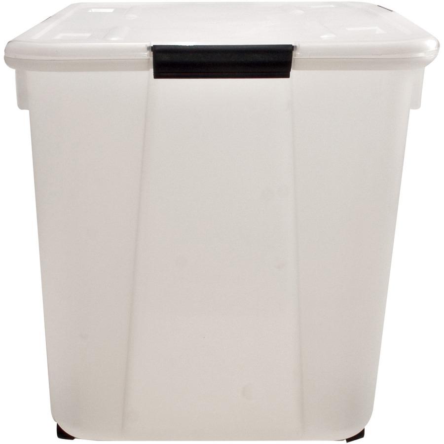 Advantus 15-gallon Rolling Storage Tub - External Dimensions: 23.8" Width x 15.8" Depth x 15.8" Height - 15 gal - Stackable - Plastic - Clear - For Document - 1 Each. Picture 6