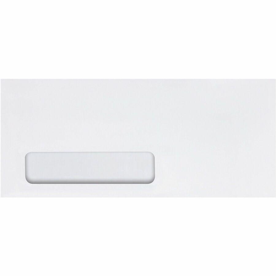 Quality Park No. 10 Single Window Envelope with a Self-Seal Closure - Single Window - #10 - 4 1/8" Width x 9 1/2" Length - 24 lb - Self-sealing - Wove - 500 / Box - White. Picture 3