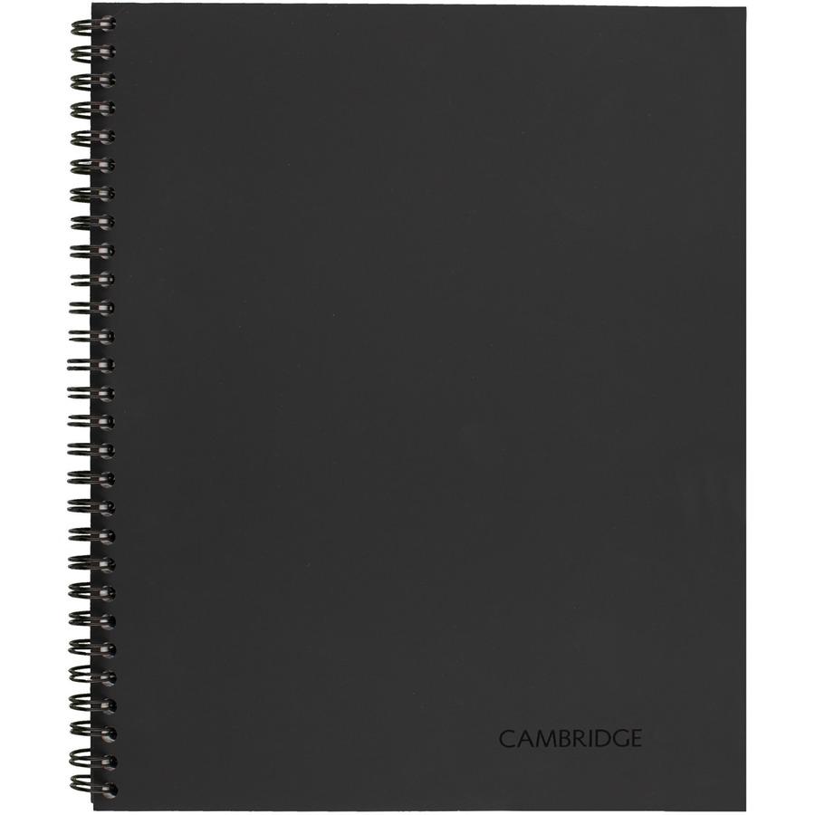Mead Legal Business Notebook - 80 Sheets - Wire Bound - 0.28" Ruled - 20 lb Basis Weight - 6" x 9 1/2" - Black Paper - Black Cover - Linen Cover - Pocket, Tab, Subject, Perforated, Flexible Cover - 1 . Picture 5