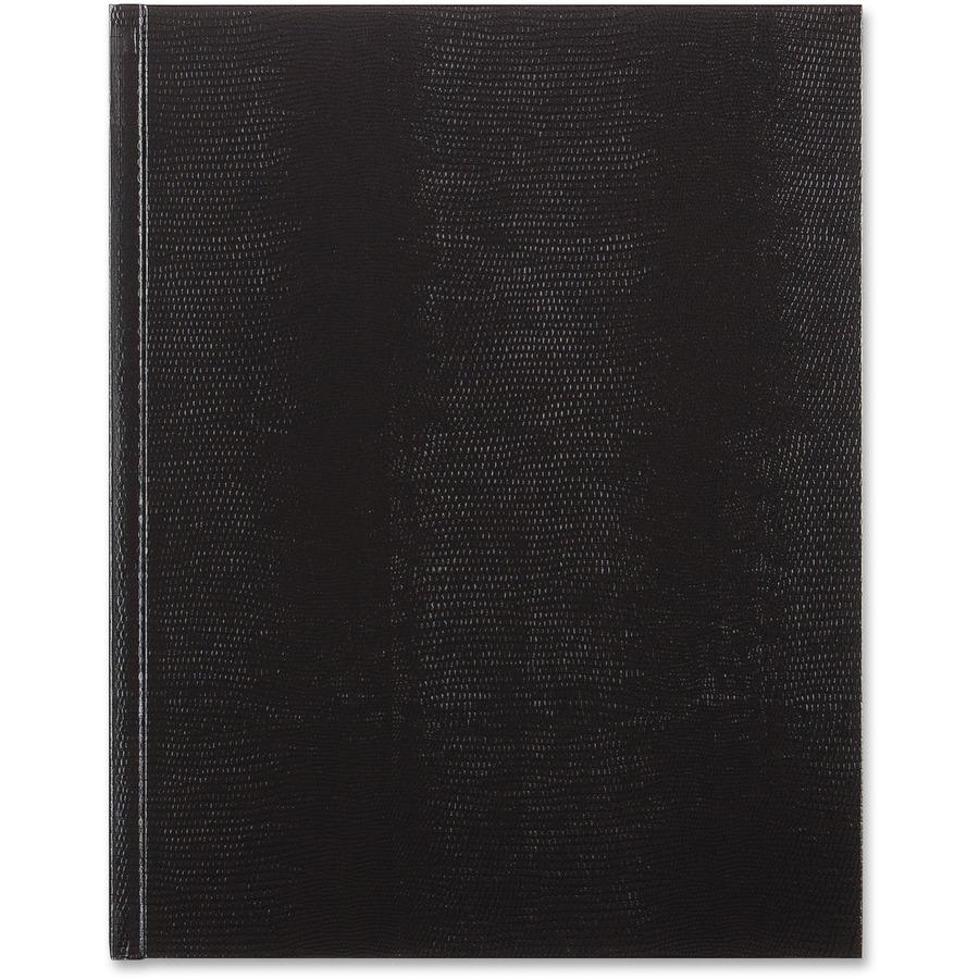 Blueline Hardbound Executive Journal - 150 Sheets - Perfect Bound - Ruled Margin - 11" x 8 1/2" - White Paper - Black Cover - Hard Cover - Recycled - 1 Each. Picture 3
