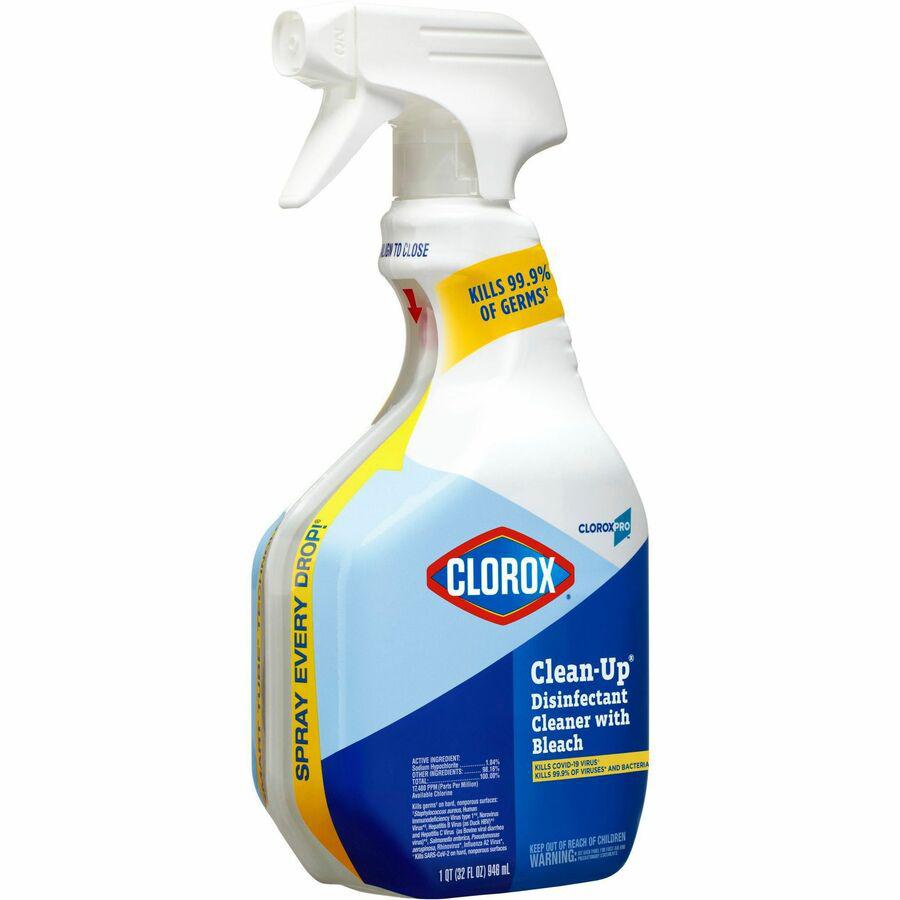 CloroxPro&trade; Clean-Up Disinfectant Cleaner with Bleach - Ready-To-Use - 32 fl oz (1 quart) - 1 Each - Clear. Picture 6