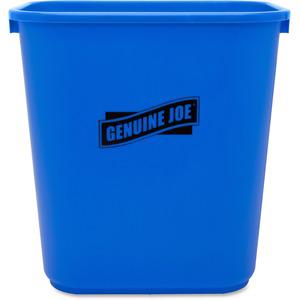 Genuine Joe 28-1/2 Quart Recycle Wastebasket - 7.13 gal Capacity - Rectangular - 15" Height x 14.5" Width x 10.5" Depth - Blue, White - 1 Each. Picture 7