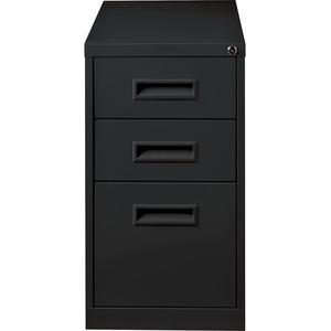 Lorell 22" Box/Box/File Mobile File Cabinet with Recessed Pull - 15" x 22" x 27.8" - 3 x Drawer(s) for Box, File - Letter - Security Lock, Ball-bearing Suspension - Black - Powder Coated - Steel - Rec. Picture 6