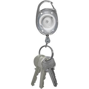Tatco Reel Key Chain with Chrome Carabiner - 6 / Pack - Chrome. Picture 3