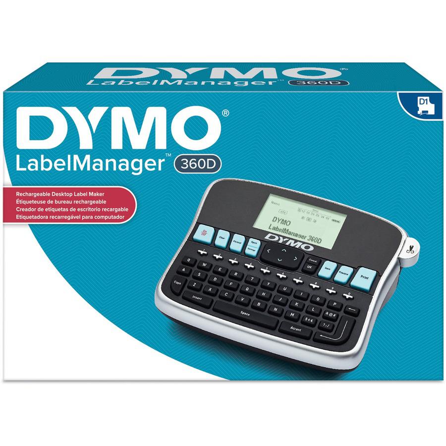 Dymo 360D LabelManager LabelMaker - Label - 0.24" , 0.35" , 0.47" , 0.75" - LCD Screen - Battery - 1 Batteries Supported - Lithium Ion (Li-Ion) - Battery Included - Silver - Auto Power Off, QWERTY, Un. Picture 4