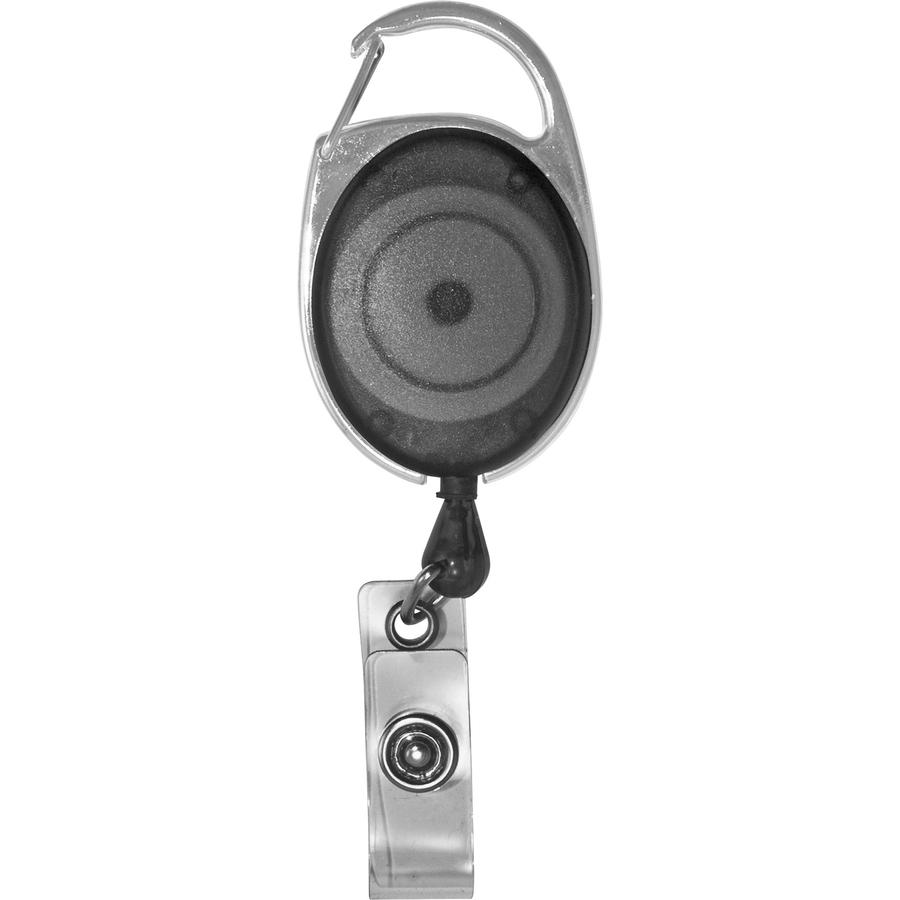 Advantus Retractable Carabiner-Style ID Reel - Extendable, Retractable - 12 / Pack - Smoke. Picture 4