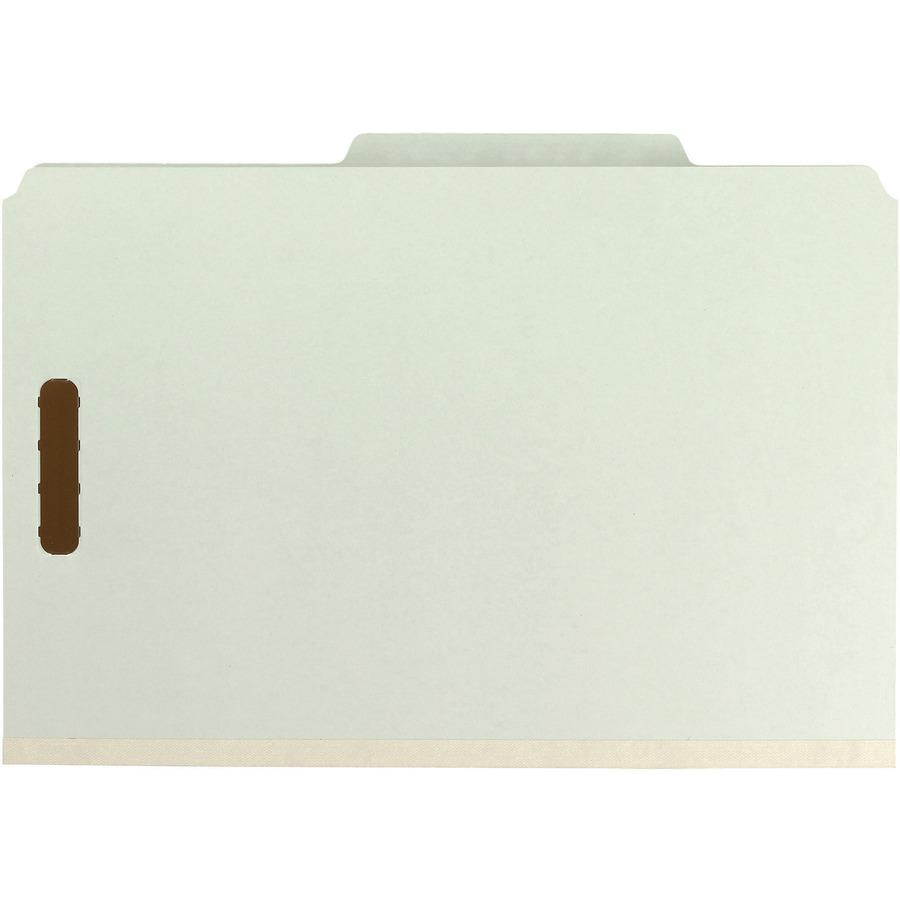 Smead 2/5 Tab Cut Legal Recycled Classification Folder - 8 1/2" x 14" - 2" Expansion - 6 x 2K Fastener(s) - 1" Fastener Capacity, 2" Fastener Capacity - Top Tab Location - Right of Center Tab Position. Picture 5