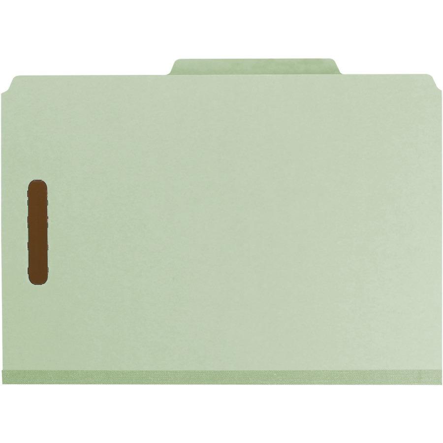 Smead 2/5 Tab Cut Legal Recycled Classification Folder - 8 1/2" x 14" - 2" Expansion - 4 x 2K Fastener(s) - 1" Fastener Capacity, 2" Fastener Capacity - Top Tab Location - Right of Center Tab Position. Picture 3