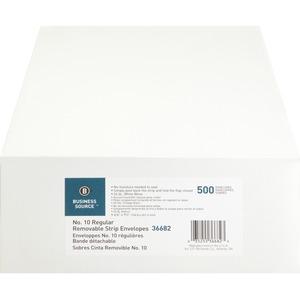 Business Source Regular Tint Peel/Seal Envelopes - Business - #10 - 9 1/2" Width x 4 1/8" Length - 24 lb - Peel & Seal - Wove - 500 / Box - White. Picture 8