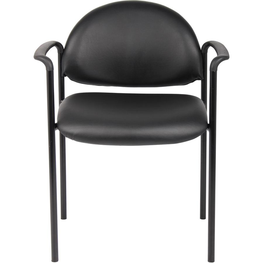Boss Diamond Stacking Chair with Arm - Black - Fabric. Picture 3