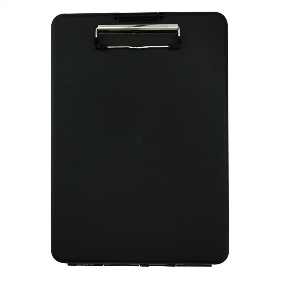 Saunders SlimMate Storage Clipboard - 0.50" Clip Capacity - 9 2/5" x 13 1/2" - Polypropylene - Black - 1 Each. Picture 2