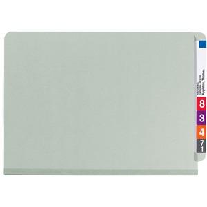Smead Legal Recycled Classification Folder - 8 1/2" x 14" - 2" Expansion - 6 x 2K Fastener(s) - 2 Divider(s) - Pressboard - Gray, Green - 100% Recycled - 10 / Box. Picture 7