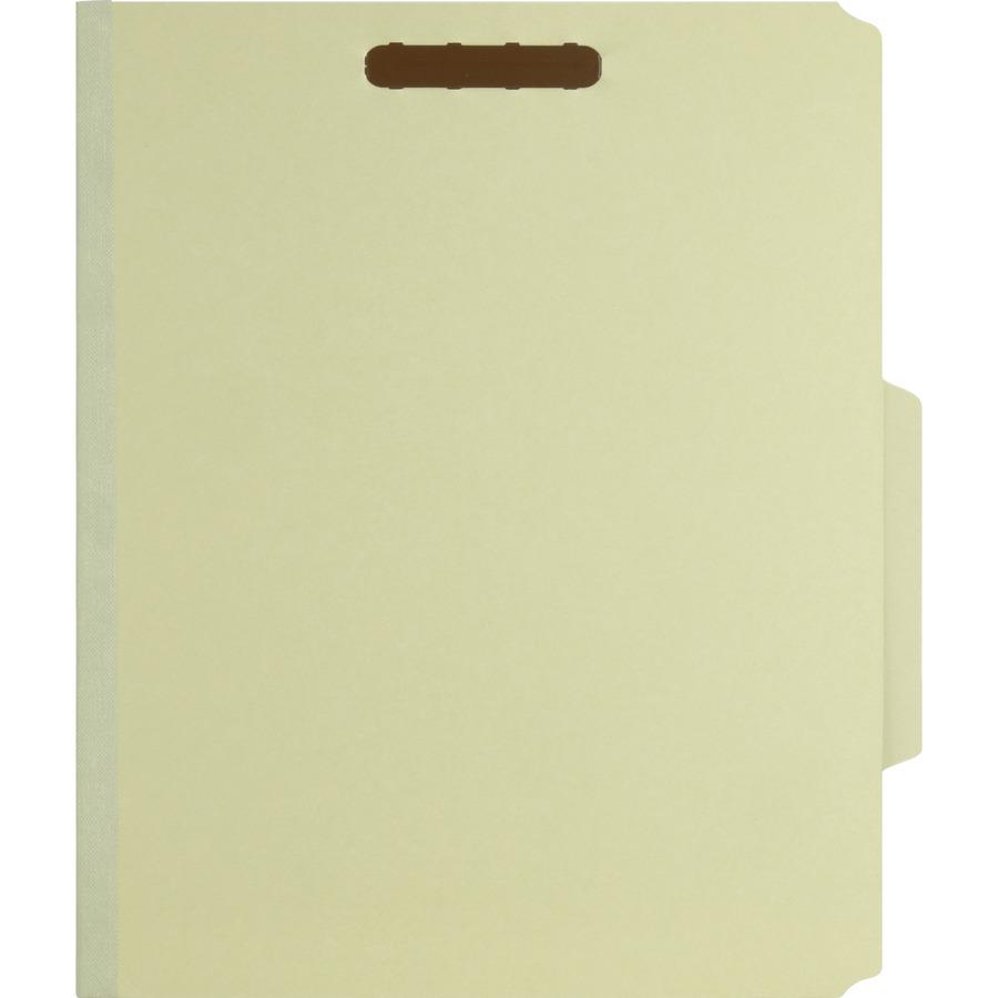 Nature Saver 2/5 Tab Cut Letter Recycled Classification Folder - 8 1/2" x 11" - 2" Expansion - Prong K Style Fastener - 2" Fastener Capacity for Folder, 1" Fastener Capacity for Divider - 2 Divider(s). Picture 2