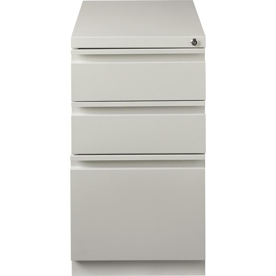 Lorell 23" Box/Box/File Mobile File Cabinet with Full-Width Pull - 15" x 22.9" x 27.8" - 3 x Drawer(s) for Box, File - Letter - Vertical - Ball-bearing Suspension, Security Lock, Recessed Handle - Lig. Picture 6