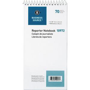 Business Source Coat Pocket-size Reporters Notebook - 70 Sheets - Spiral - 4" x 8" - White Paper - 1 Dozen. Picture 2