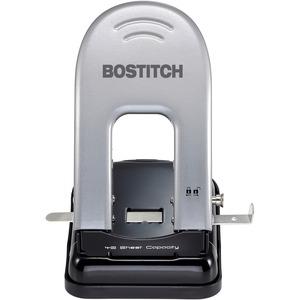 Bostitch EZ Squeeze&trade; 40 Two-Hole Punch - 2 Punch Head(s) - 40 Sheet - 9/32" Punch Size - 6.5" x 2.8" - Black, Silver. Picture 5