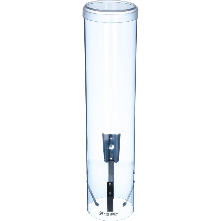San Jamar Pull-type Water Cup Dispenser - 16 Tube - 3.39" Cup Rim Diameter - Pull Dispensing - Paper Cups Supported - Surface Mount - Arctic Blue - Plastic - 1 Each - Durable, Flip Cap, Impact Resista. Picture 5