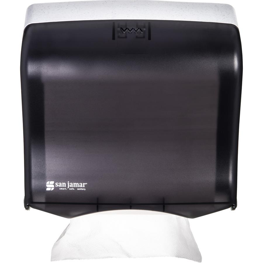 San Jamar C-fold/Multi-fold Towel Dispenser - C Fold, Multifold, Touchless Dispenser - 400 x Multifold, 240 x C Fold - 11.5" Height x 11.5" Width x 6" Depth - Plastic - Black Pearl - Compact, Durable,. Picture 7