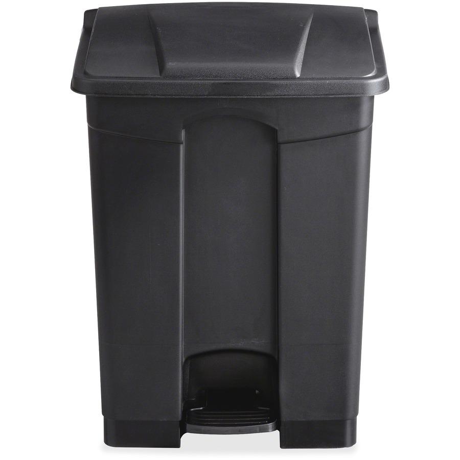Safco Plastic Step-on Waste Receptacle - 17 gal Capacity - Rectangular - 26.3" Height x 19.8" Width x 16.3" Depth - Plastic - Black - 1 Each. Picture 6