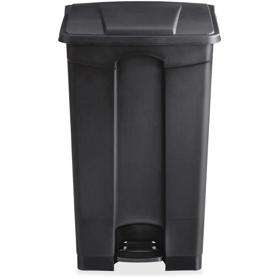 Safco Plastic Step-on Waste Receptacle - 23 gal Capacity - Rectangular - 32.3" Height x 19.8" Width x 16.3" Depth - Plastic - Black - 1 Each. Picture 4
