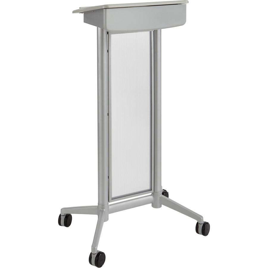 Safco Impromptu Lectern - Rectangle Top - 46.50" Height x 26.50" Width x 18.75" Depth - Assembly Required - Gray, Powder Coated. Picture 5