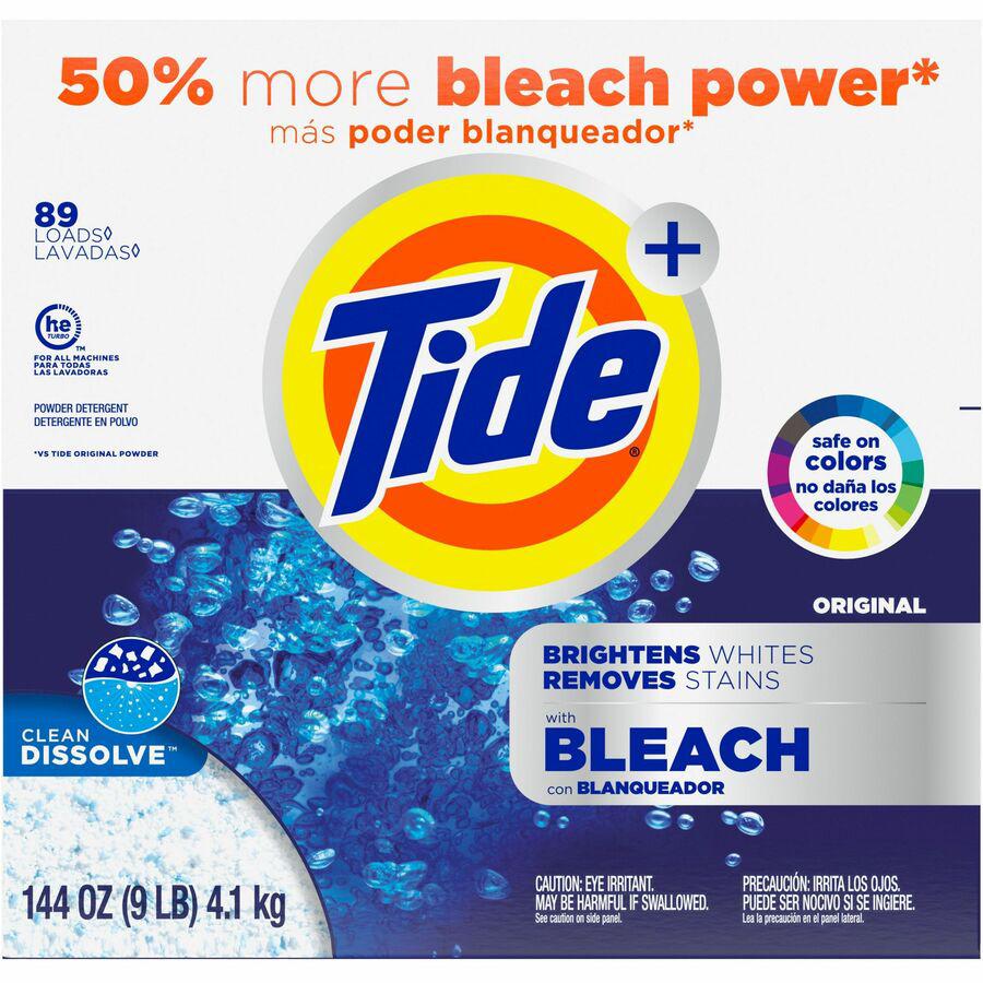 Tide Vivid Plus Bleach Detergent - 144 oz (9 lb) - Original Scent - 1 / Box - Chlorine-free, Residue-free - White. Picture 3