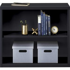 Lorell Fortress Series Bookcase - 34.5" x 13" x 30" - 2 x Shelf(ves) - Black - Powder Coated - Steel - Recycled. Picture 7