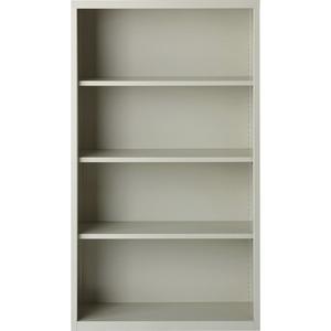 Lorell Fortress Series Bookcase - 34.5" x 13" x 60" - 4 x Shelf(ves) - Light Gray - Powder Coated - Steel - Recycled. Picture 3