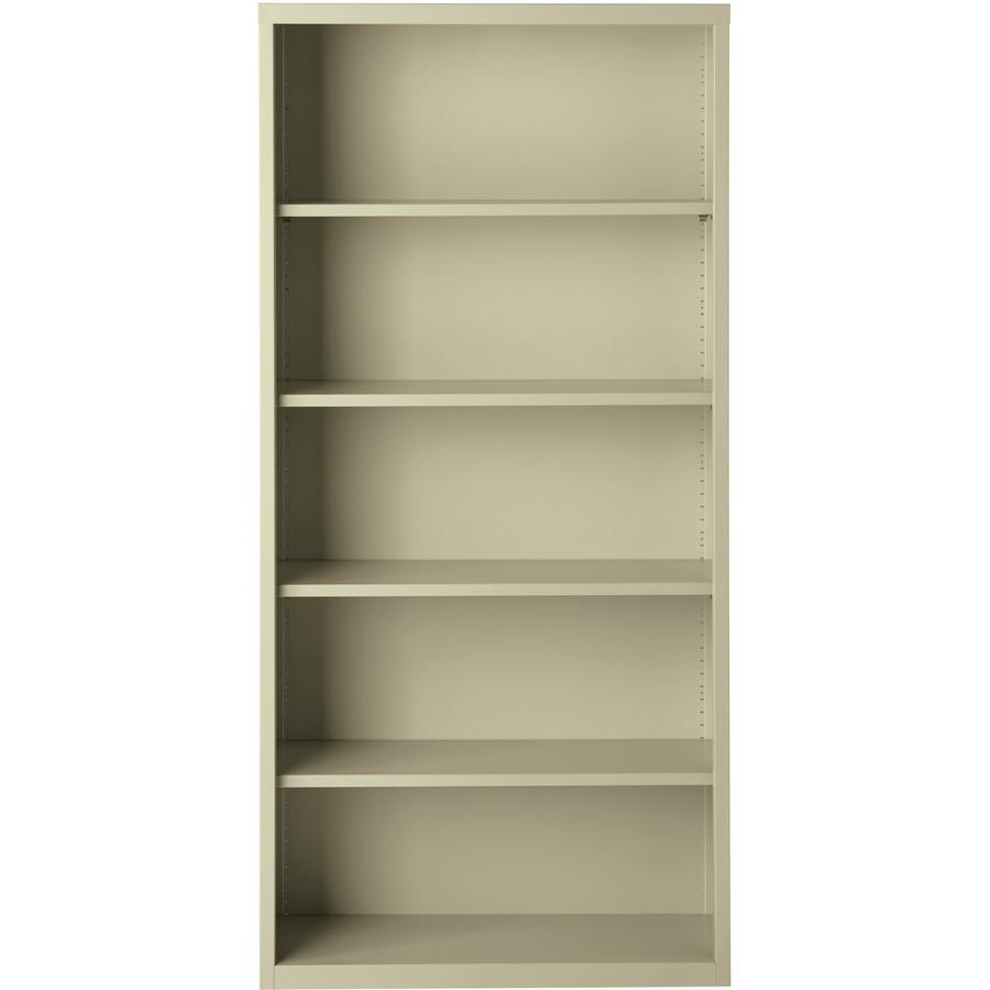 Lorell Fortress Series Bookcase - 34.5" x 13" x 72" - 6 x Shelf(ves) - Putty - Powder Coated - Steel - Recycled. Picture 4