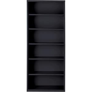 Lorell Fortress Series Bookcase - 34.5" x 13" x 82" - 6 x Shelf(ves) - Black - Powder Coated - Steel - Recycled. Picture 9