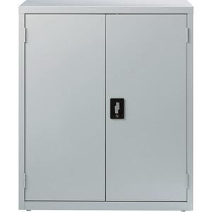 Lorell Fortress Series Storage Cabinet - 18" x 36" x 42" - 3 x Shelf(ves) - Recessed Locking Handle, Hinged Door, Durable, Sturdy, Adjustable Shelf - Light Gray - Powder Coated - Steel - Recycled. Picture 6