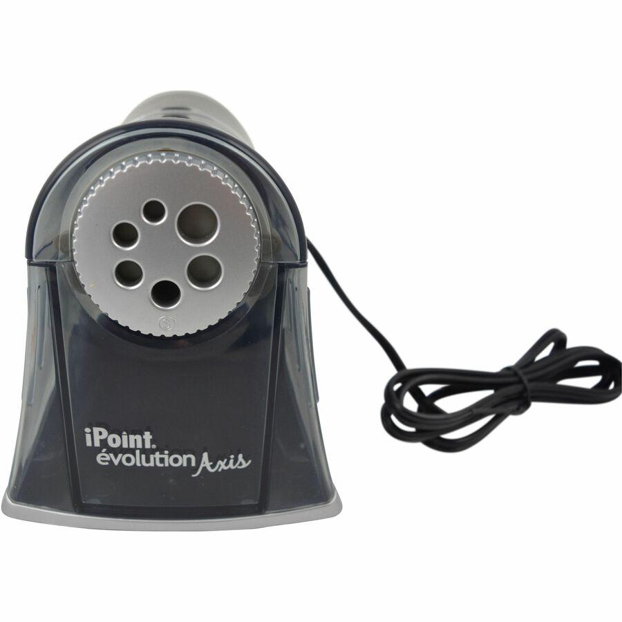 Westcott iPoint Evolution Axis Pencil Sharpener - Desktop - Helical - 5" Height x 7.8" Width x 5.4" Depth - Silver - 1 Each. Picture 4