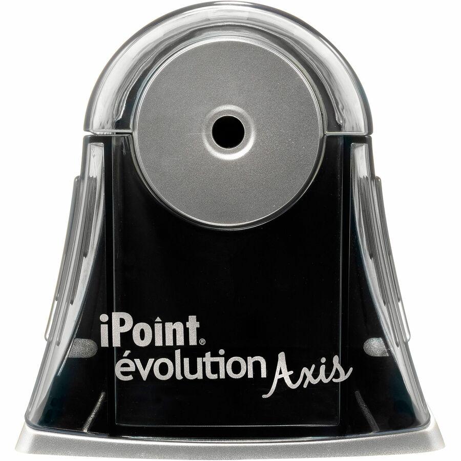 Westcott iPoint Evolution Axis Single Hole Sharpener - Desktop - 1 Hole(s) - Helical - 4.5" Height x 7" Width x 4.3" Depth - Silver - 1 Each. Picture 4